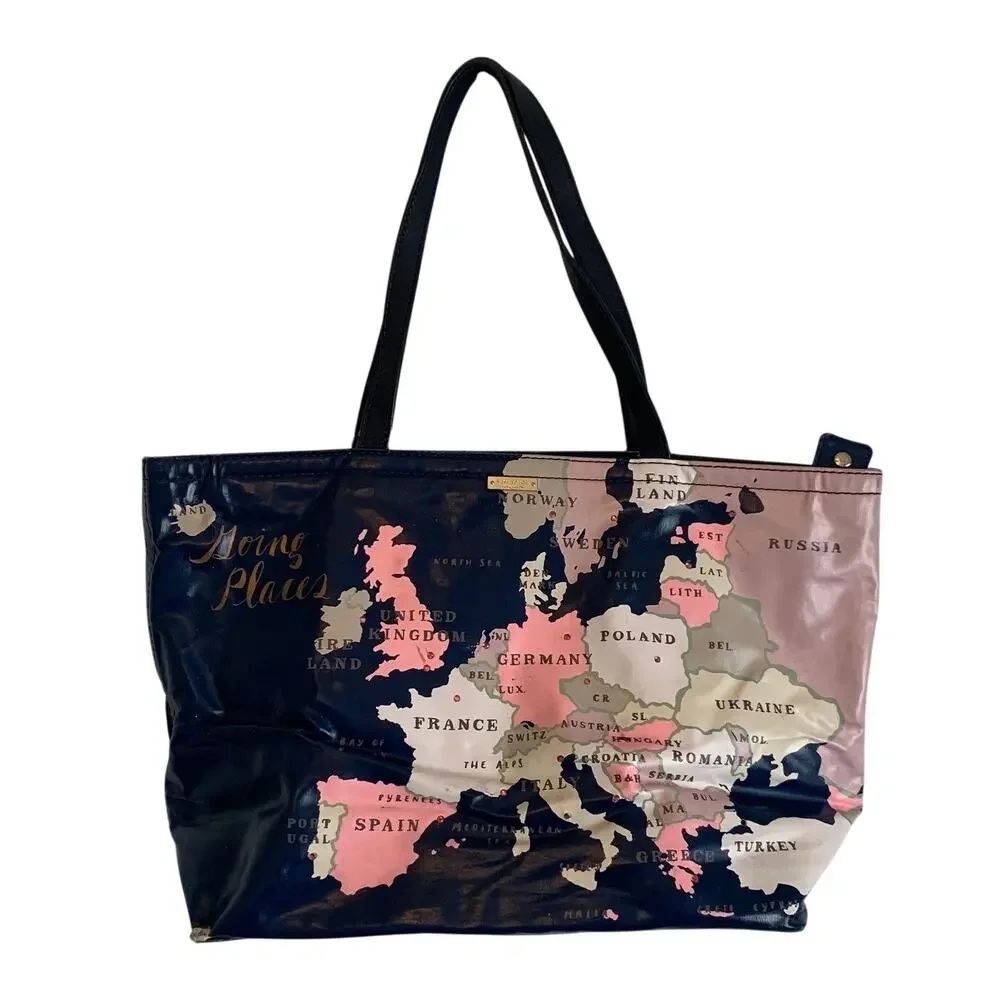 Kate Spade Going Places Europe Map Francis Tote Bag World Map Leather Trim